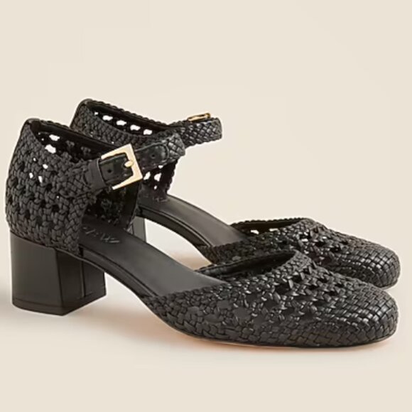 J Crew Mollie buckle-strap heels in woven leather - Picture 4 of 6